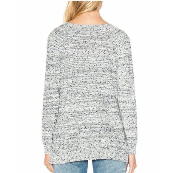 Joie Cotton Linen Sweater Womens Large Blue Crewneck Long Sleeve Knit - Picture 2 of 4